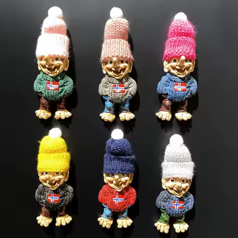 Long Nose Troll Norway 3D Fridge Magnets Tourism Souvenir Resin Refrigerator Magnets Sticker Collect