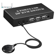 DP KVM Switch Laptop KVM Switch 2 in 1 Out Switch 2 Port 8K@30Hz Displayport1.2 Switch 2 in 1 Out wi