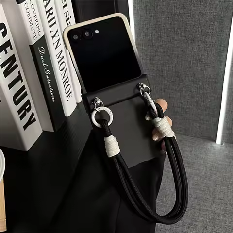 Classic Gradient White Black Case with Portable Rope for Motorola Razr 70 Ultra Razr70 Razr 60 Ultra