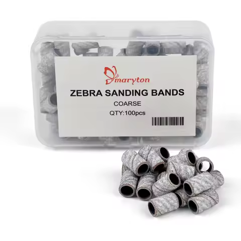 5000Pcs/Carton 6.3mm Nail Drill Bits Sets Manicure Tools Zebra Sanding Bands Kits for Beauty Salon