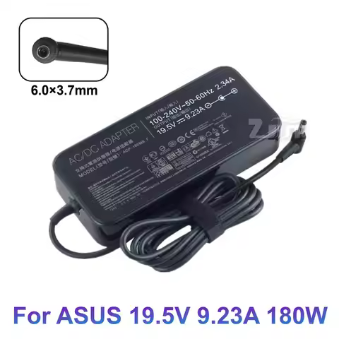 19.5V 9.23A 180W 6.0*3.7mm AC Laptop Adapter Power Charger For Asus A17-180P1A S7C GL504 FX95DU GX53