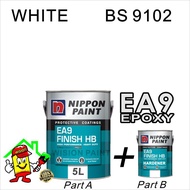 WHITE 1001 - NIPPON EA9 EPOXY FINISH HB (5L) / EPOXY FLOOR PAINT / HEAVY DUTY / PROTECTIVE COATING / EXTERIOR
