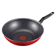 Tefal Essential Chef de France Nonstick Wok Pan (28cm) Dishwasher Oven Safe No PFOA Thermo-Spot Heat Indicator Red