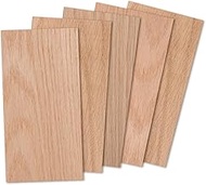 Red Oak Wood Sheets 4x8 inch, 1/8" Thick Lumber Board Solid Panel Veneer Plank for Crafts - Pack of 