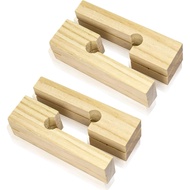 2 Set Blok Garisan 4", Blok Konkrit Garisan Kayu untuk Alat Tukang Batu, Warna Kayu