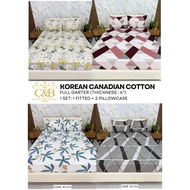 KOREAN CANADIAN COTTON BEDDINGS | FULL GARTER | 500TC