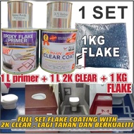 FULL SET 2K CLEAR Epoxy Colour Flake Coating Toilet Kitchen Floor Tile Leaking Waterproof ( 1L PRIME