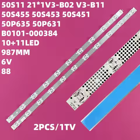 2pcs TV LED Array Bar For 50P631 50P631X1 50P635 50RP630 50S450 50S451 50S453 50S455Backlight Strips