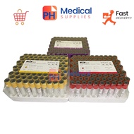 KING MED Bl-ood Collection Vacuum Tubes EDTA Tube, RED Top, BLACK Top, YELLOW(GEL/CLOT Activator) 10