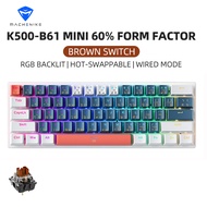 [แป้นพิมพ์ไทย] MACHENIKE K500 B61 คีย์บอร์ดแมคคานิค 60% Hot-swappable RGB Backlit 61 คีย์ สำหรับเล่น