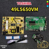 TOSHIBA 49L5650VM USED POWER BOARD MAINBOARD WIFI RECEIVER L4L01B 5800-A6N82G-0P00 VER00.04 49L5650