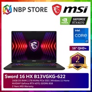 MSI Sword 16 HX B13VGKG-622 16'' QHD+ 240Hz Gaming Laptop ( i7-13700HX, 16GB D5, 1TB SSD, RTX4070 8G