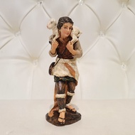 EAS Shepherd in brown cloth Christmas Nativity Village Figurine 5" scale collection #5 / Belen Figur