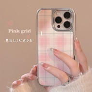 Pink Girls Checkered Aesthetic Casing Realme C65 C71 Note 70 C75 C85 Pro C75X 10 Pro 5G Narzo 50I Pr