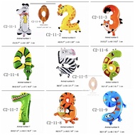 C2 -10 C2-11  16 inches Balloon number dot animal birthday party 1pc