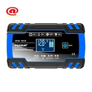 Motorcycle Car Battery Charger 12V 8A 24V 4A Automatic Pulse Repair LCD Smart Car Battery Repair Cha