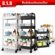 3 ,4 ,5 Tier Multifunction Storage Trolley Rack Office Shelves Home Kitchen Rack With Plastic Wheel