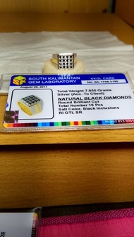 Berlian Hitam Natural Black diamond ring perak sdh memo. grosir ok.