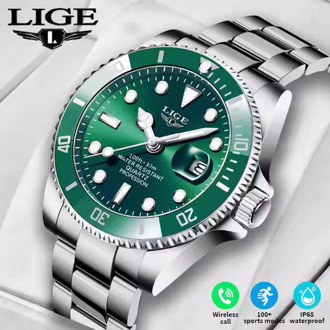 LIGE Luxury Steel Smart Watch Men Bluetooth Call IP68 Waterproof Sports fitness Men's Clock Health M