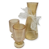 Glass Vase and Goblet Gift Set
