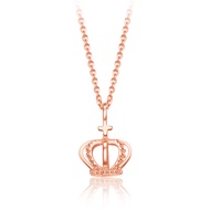 CHOW TAI FOOK 18K 750 Rose Gold Necklace with Pendant - Crown E124961