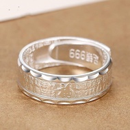 0826Baifu meaning is good enough silver 999 ring male and female百福寓意好足银999戒指男女对戒开口韩版个性潮人学生百福字