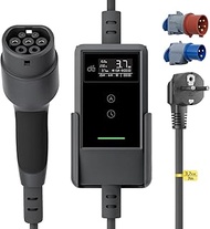 dé Charging Cable Electric Car Type 2 Schuko 3.7 kW [7 m, 6-16 A] EV Charger with Cable Holder and A