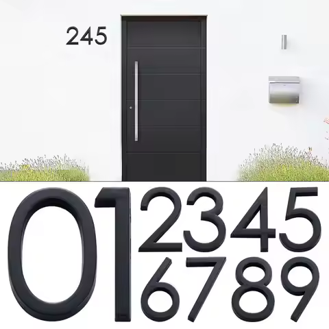 4inch/10cm Durable ABS Acrylic Self-Adhesive 0 To 9 Door Label Numeral Tag Number Plate Sign