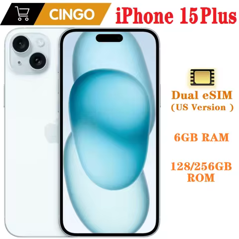 Original iPhone 15 Plus 128/256GB ROM 6GB RAM Dual eSIM 6.7" OLED Face ID NFC A16 15Plus 15plus 5G C