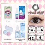[COD]UYAAI 4 Item Paket kombinasi |1Pasang Softlens+60ml Air Pencuci Softlens+10ml Tetes Mata+Lensca