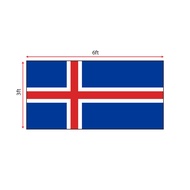 Iceland Flag 3x6ft, Bendera Iceland 3x6ft, Polyester