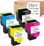 Compatible CS317 CX317 Toner for Lexmark CS317dn CX317dn CS417dn CX417de CS517de CX517de (Pack of 4,