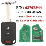 jingyuqin P/N: 6370B944 315MHz ID46 Remote FOB For Mitsubishi Outlander Sport 2013-2019 Lancer Head Car Key 2 1Button OU