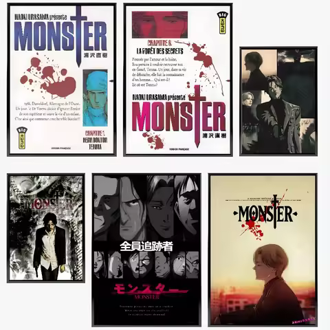 1PC N-Naoki Urasawa S Monster Anime Classic Vintage Poster Paper Print Home Living Room Bedroom Entr