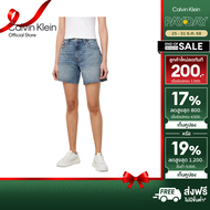 CALVIN KLEIN กางเกงยีนส์ขาสั้นผู้หญิง ทรง Relaxed รุ่น 47B977G RD9-สีฟ้า