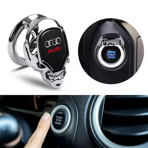 Car One-Click Button Protector Cover Engine Start Stop Switch Sticker For Audi S A5 A1 A6 A3 A4 B8 A