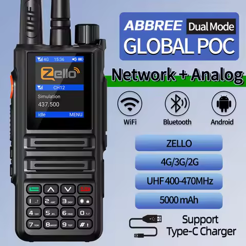 ABBREE GP-889 Dual Mode Global POC Network Walkie Talkie ZELLO Radio UHF Bluetooth WIFI 4G Sim Card 