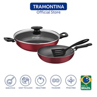 Tramontina Loreto 4 Piece Non Stick Cookware Set, Gas/Electric (Deep/Frying/Pan/Wok/Tempered/Glass/L