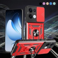 Slide Lens Armor Case For OnePlus 15 5G OnePlus 13 13R 12 12R 11R 10T 5G Global Magnetic Ring Stand 