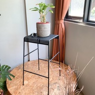 【Hübsch】－990907 黑色工業風金屬網狀吧台椅 高腳椅