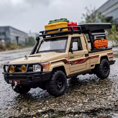 1:32 Land Cruiser LC79 Single Cab Off Road Pickup Truck Alloy Metal Diecast Model Cars Computer Desk