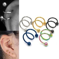 Punk Stainless Steel S Spiral Helix Ear Stud Nose Ring