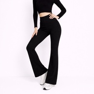 FLARE PANTS highwaist black black cutbray knit premium PANTS women's sports PANTS muslim fashion