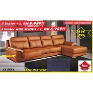 LX 323 L, 3 SEATER + L, TRENDY CASA LEATHER SOFA SET, RM 5,989 SAVE 35% EXPORT SERIES ** COLOR COULD CHOOSE