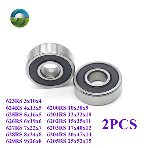 2PCS 6201RS 12x32x10mm Deep Groove Ball Bearing High Quality 6200 6202 6203 6204 6205 623RS 624RS 62