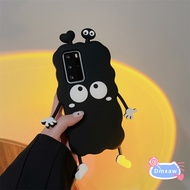 3D Black Briquettes Case For OPPO Find X5 Pro X3 X2 Pro Find X2 Lite A16 A16S A16K A16E A15 A15S A37 A73 4G 2020 Neo 9 F1 Plus R17 R15 Silicone Phone Cover Cute Cartoon Casing