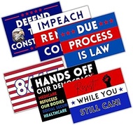 Protest Signs Anti Trump to Carry at Rallies 6pk 12x18” 8647 Resist Hands Off Due Process is Law Def
