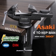 Ê tô kẹp bàn công nghiệp mâm xoay 360° Asaki – Eto kẹp bàn mini cơ khí thép hợp kim đúc nguyên khối