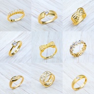 YHLG แหวนทองแท้  ประดับเพรชรัสเซีย [มีให้เลือกหลายลาย] น้ำหนัก 1 สลึง