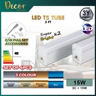 🔥VALUE PACK🔥 PREMIUM LED T5 Tube Light Lampu T5 LED Cabinet Plaster Ceiling Light c/w Full Set Conne